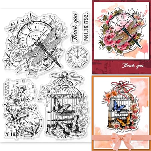GLOBLELAND Transparente Stempel Mit Vintage-Uhr Retro-Uhr Dekorative Transparente Stempel Silikonstempel Für Kartenherstellung Und Fotoalbum-Dekoration Und DIY-Scrapbooking GLOBLELAND Transparente Stempel Mit Vintage-Uhr Retro-Uhr Dekorative Transparente Stempel Silikonstempel Für Kartenherstellung Und Fotoalbum-Dekoration Und DIY-Scrapbooking von GLOBLELAND
