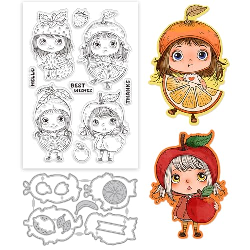 GLOBLELAND Transparente Stempel Und Metallstanzer Mit Fruchtmotiv „Liebling“ Erdbeere Apfel Dame Transparenter Stempel Orange Zitrone Frauen Stanzformen Für Die Kartengestaltung Prägung Scrapbooking GLOBLELAND Transparente Stempel Und Metallstanzer Mit Fruchtmotiv „Liebling“ Erdbeere Apfel Dame Transparenter Stempel Orange Zitrone Frauen Stanzformen Für Die Kartengestaltung Prägung Scrapbooking von GLOBLELAND