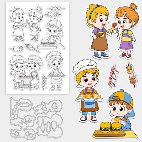 GLOBLELAND Lebensmittel Figuren Silikonstempel Metall Stanzformen Malschablonen Für Die Kartenherstellung Grill Eis am Stiel Stempel Stanzformen Schablonen Set Für DIY Scrapbooking Kunsthandwerk GLOBLELAND Lebensmittel Figuren Silikonstempel Metall Stanzformen Malschablonen Für Die Kartenherstellung Grill Eis am Stiel Stempel Stanzformen Schablonen Set Für DIY Scrapbooking Kunsthandwerk von GLOBLELAND