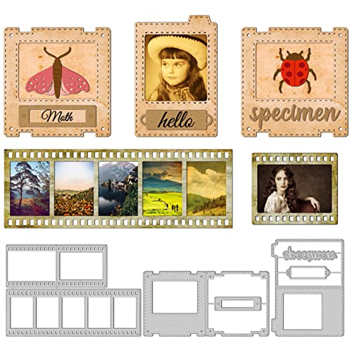 GLOBLELAND Vintage Diashow Stanzformen Klassische Filmstreifen Fotorahmen Stanzformen Für DIY Scrapbooking Papierhandwerk Edelstahl Stanzformen Schablonen Für Die DIY Kartenherstellung von GLOBLELAND