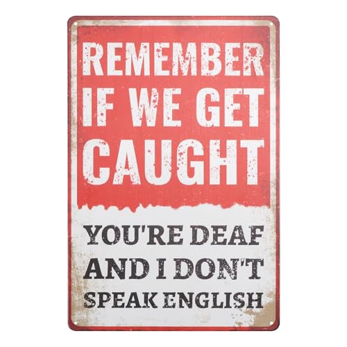 GLOBLELAND Vintage-Metall-Blechschild Lustig Retro „Remember If We Get Caught“ Metall-Wanddekoration Dekoratives Blechschild Kunsttafel Poster 8 x 12 Zoll/20x30 cm Für Zuhause Küche Bar GLOBLELAND Vintage-Metall-Blechschild Lustig Retro „Remember If We Get Caught“ Metall-Wanddekoration Dekoratives Blechschild Kunsttafel Poster 8 x 12 Zoll/20x30 cm Für Zuhause Küche Bar von GLOBLELAND