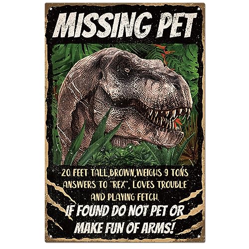 GLOBLELAND Vintage-Metall-Blechschild Lustiger Retro-Dinosaurier Metall-Wanddekoration Dekoratives Blechschild Kunsttafel Poster 8 x 12 Zoll/20x30 cm Für Zuhause Küche Bar Club-Dekoration GLOBLELAND Vintage-Metall-Blechschild Lustiger Retro-Dinosaurier Metall-Wanddekoration Dekoratives Blechschild Kunsttafel Poster 8 x 12 Zoll/20x30 cm Für Zuhause Küche Bar Club-Dekoration von GLOBLELAND