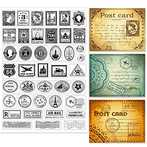 GLOBLELAND Vintage Stamps Clear Stamps for DIY Scrapbooking Decor Letters Postcards Transparent Silicone Stamps for Making Cards Photo Album Decor 21x29.7cm GLOBLELAND Vintage Stamps Clear Stamps for DIY Scrapbooking Decor Letters Postcards Transparent Silicone Stamps for Making Cards Photo Album Decor 21x29.7cm von GLOBLELAND
