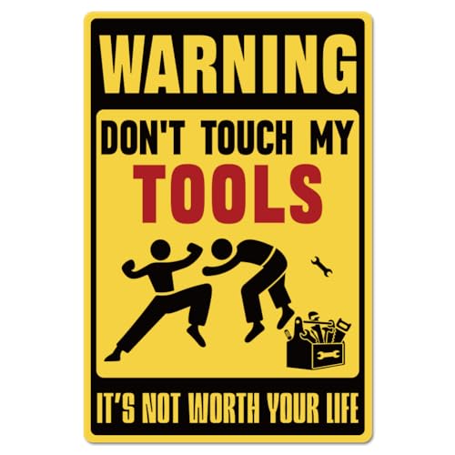 GLOBLELAND "WARNUNG Blechschild „Don'T Touch My Tools“ Metallschild „Tools“ Metallschild Im Vintage Stil 12×8 Zoll Lustige Wanddekoration Blechschilder Für Zuhause Bauernhof Bar Café Club Dekoration GLOBLELAND "WARNUNG Blechschild „Don'T Touch My Tools“ Metallschild „Tools“ Metallschild Im Vintage Stil 12×8 Zoll Lustige Wanddekoration Blechschilder Für Zuhause Bauernhof Bar Café Club Dekoration von GLOBLELAND