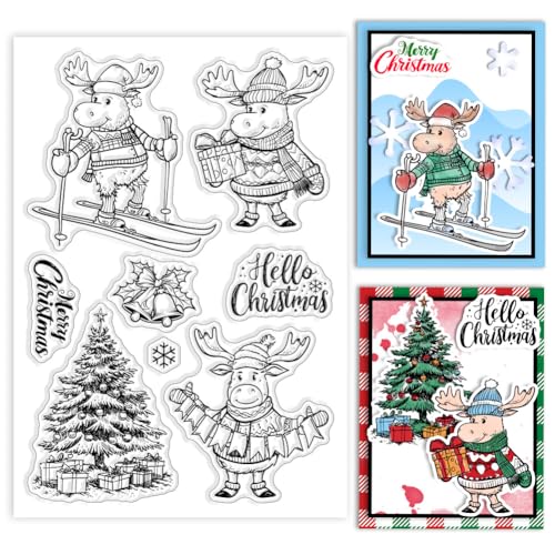 GLOBLELAND Weihnachts Rentier Silikonstempel Weihnachtsbaum Transparente Stempel Schneeflocke Glocke Klare Stamps Für Karten Herstellung DIY Scrapbooking Basteln GLOBLELAND Weihnachts Rentier Silikonstempel Weihnachtsbaum Transparente Stempel Schneeflocke Glocke Klare Stamps Für Karten Herstellung DIY Scrapbooking Basteln von GLOBLELAND