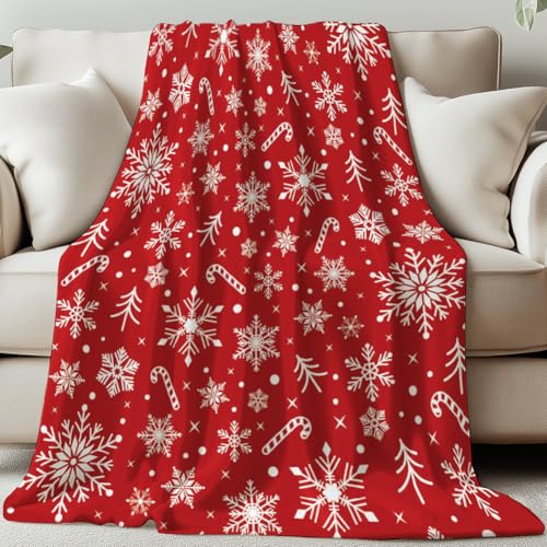 GLOBLELAND Weihnachts Überwurf Mit Schneeflocken 150x130CM Weihnachtsbaum Süßigkeiten Gemütliche Flanelldecke Rot Und Weiß Waschbar Flauschige Überwurfdecke Für Couch Stuhl Sofa Bett Schlafzimmer GLOBLELAND Weihnachts Überwurf Mit Schneeflocken 150x130CM Weihnachtsbaum Süßigkeiten Gemütliche Flanelldecke Rot Und Weiß Waschbar Flauschige Überwurfdecke Für Couch Stuhl Sofa Bett Schlafzimmer von GLOBLELAND