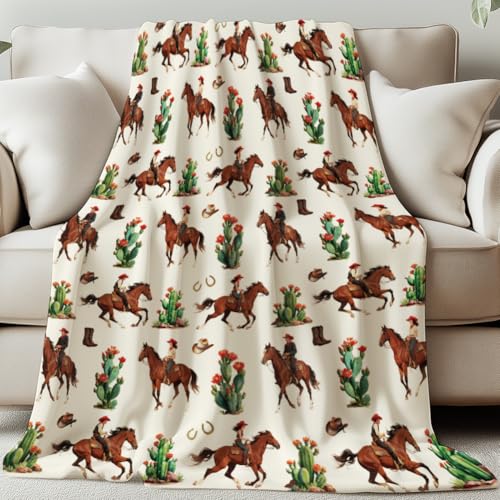 GLOBLELAND Western Cowboy Überwurf Für Damen Und Herren 59×51 Zoll Kaktus Hufeisen Cowboyhut Weiche Gemütliche Flanelldecke Waschbar Flauschige Überwurfdecke Für Zuhause Büro Zimmer Bett Sofa Stuhl GLOBLELAND Western Cowboy Überwurf Für Damen Und Herren 59×51 Zoll Kaktus Hufeisen Cowboyhut Weiche Gemütliche Flanelldecke Waschbar Flauschige Überwurfdecke Für Zuhause Büro Zimmer Bett Sofa Stuhl von GLOBLELAND