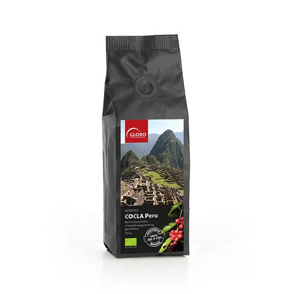 GLOBO Fair Trade Bio-Espresso COCLA PERU, gemahlen oder ganze Bohne von GLOBO Fair Trade