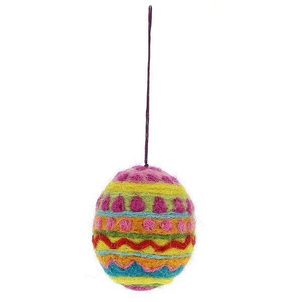 GLOBO Fair Trade Osterei gelb-pink aus Filz von GLOBO Fair Trade