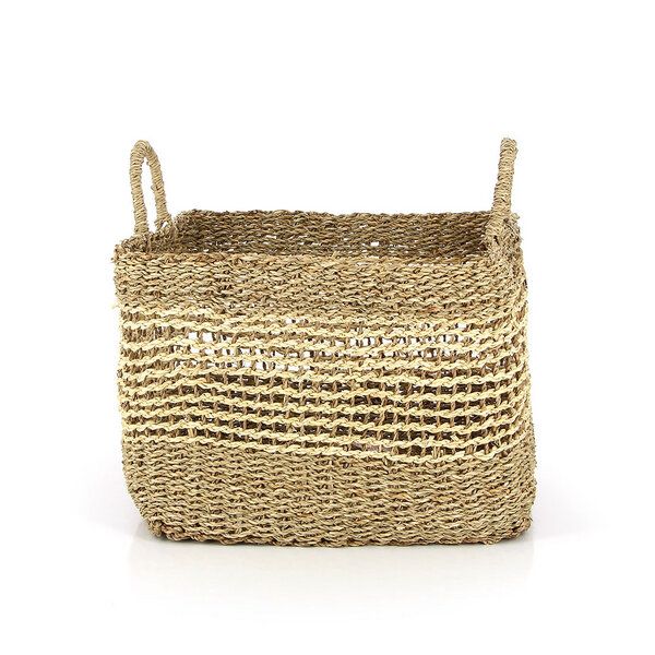 GLOBO Fair Trade Seegraskorb SEN Palmblatt und Seegras, 20-40cm, quadratisch mit Griffen von GLOBO Fair Trade