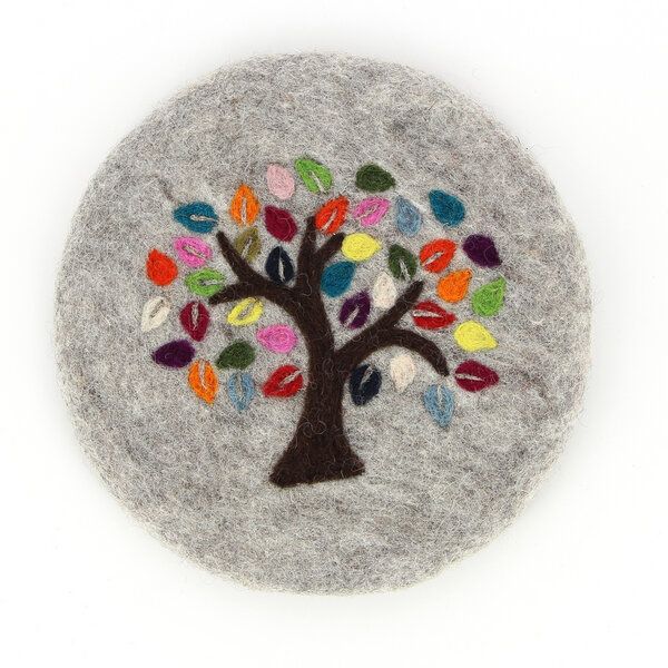 GLOBO Fair Trade Topfuntersetzer TREE OF LIFE aus Wollfilz von GLOBO Fair Trade