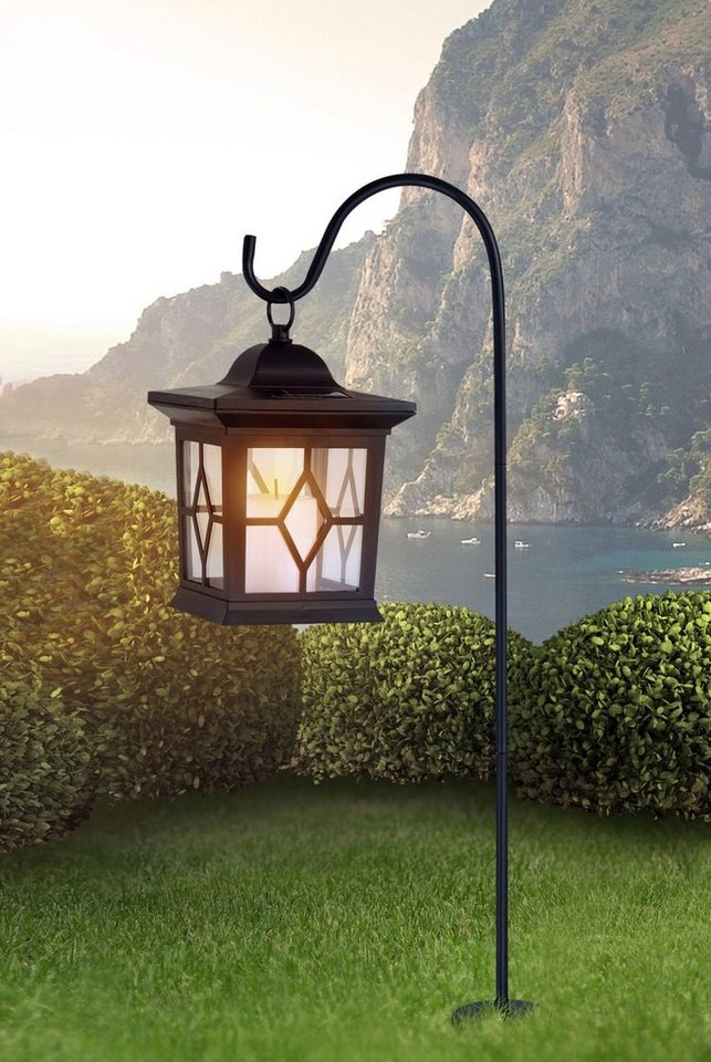 GLOBO LIGHTING LED Solarleuchte Solarleuchte Garten Laterne schwarz Solarlampe Außen Leuchte Solar von GLOBO LIGHTING