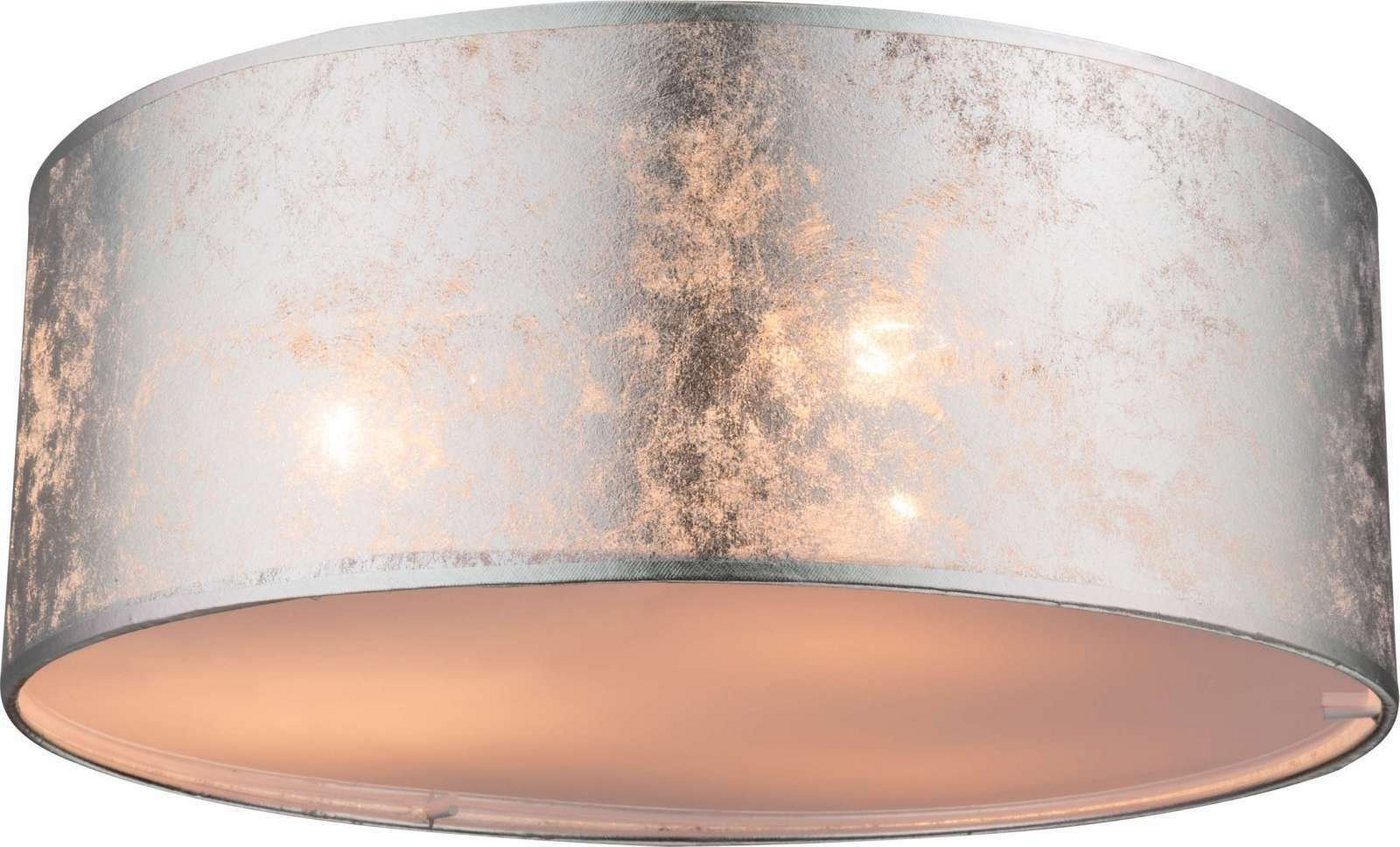 Globo Deckenleuchte Deckenleuchte Wohnzimmer Deckenlampe Rund Textil silber 40 x 18 cm Globo Deckenleuchte Deckenleuchte Wohnzimmer Deckenlampe Rund Textil silber 40 x 18 cm von Globo