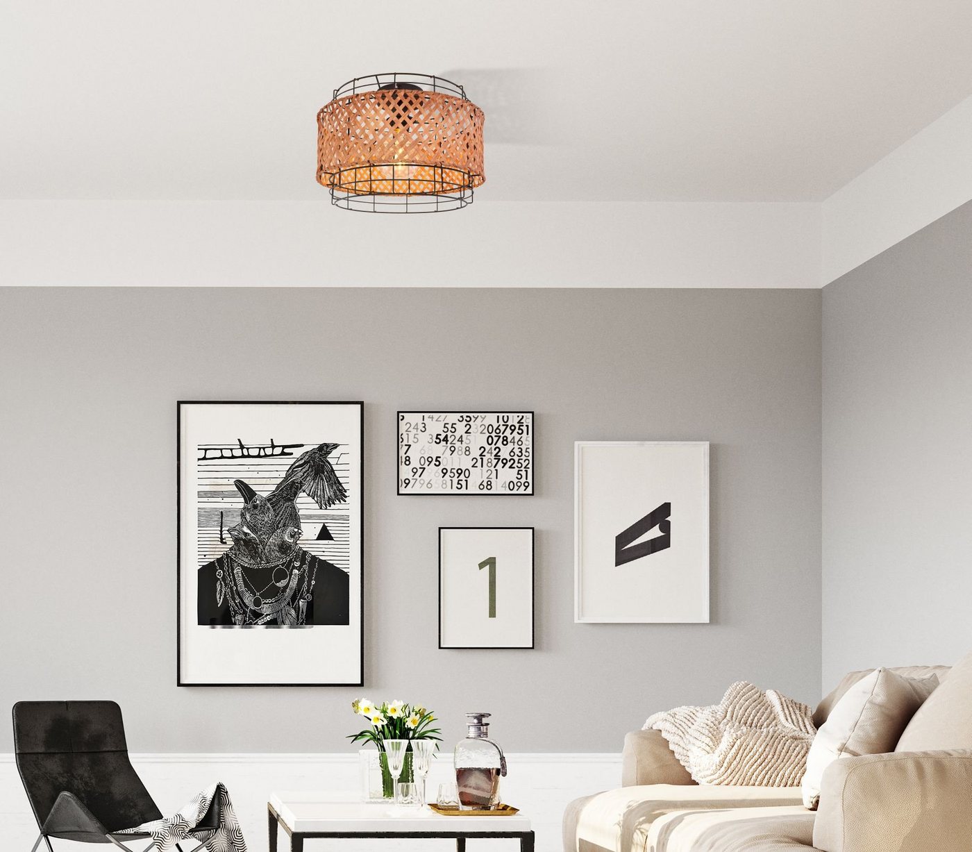 GLOBO LIGHTING Deckenleuchte Deckenleuchte Deckenlampe Wohnzimmer Schlafzimmer Metall schwarz GLOBO LIGHTING Deckenleuchte Deckenleuchte Deckenlampe Wohnzimmer Schlafzimmer Metall schwarz von GLOBO LIGHTING