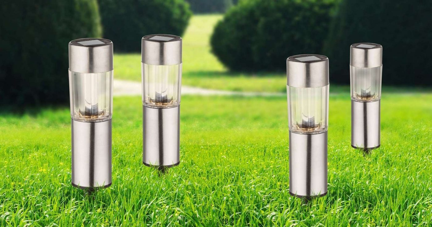 GLOBO LIGHTING LED Solarleuchte Solarleuchte Garten Set Weg Solarlampe Außen Außenleuchte Solar von GLOBO LIGHTING
