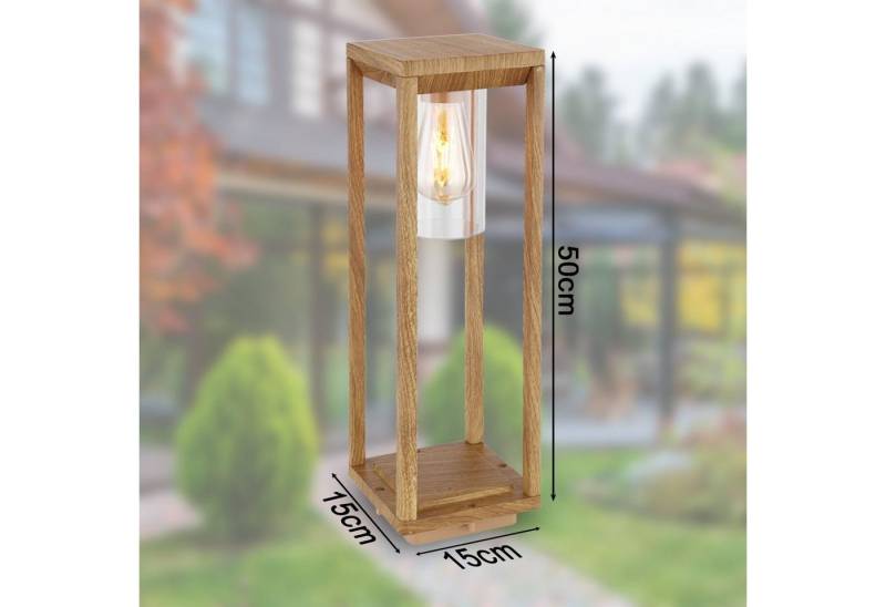 GLOBO LIGHTING Gartenleuchte LED Aussenleuchte Terrassenleuchte Garten Leuchte Alu Holzoptik von GLOBO LIGHTING