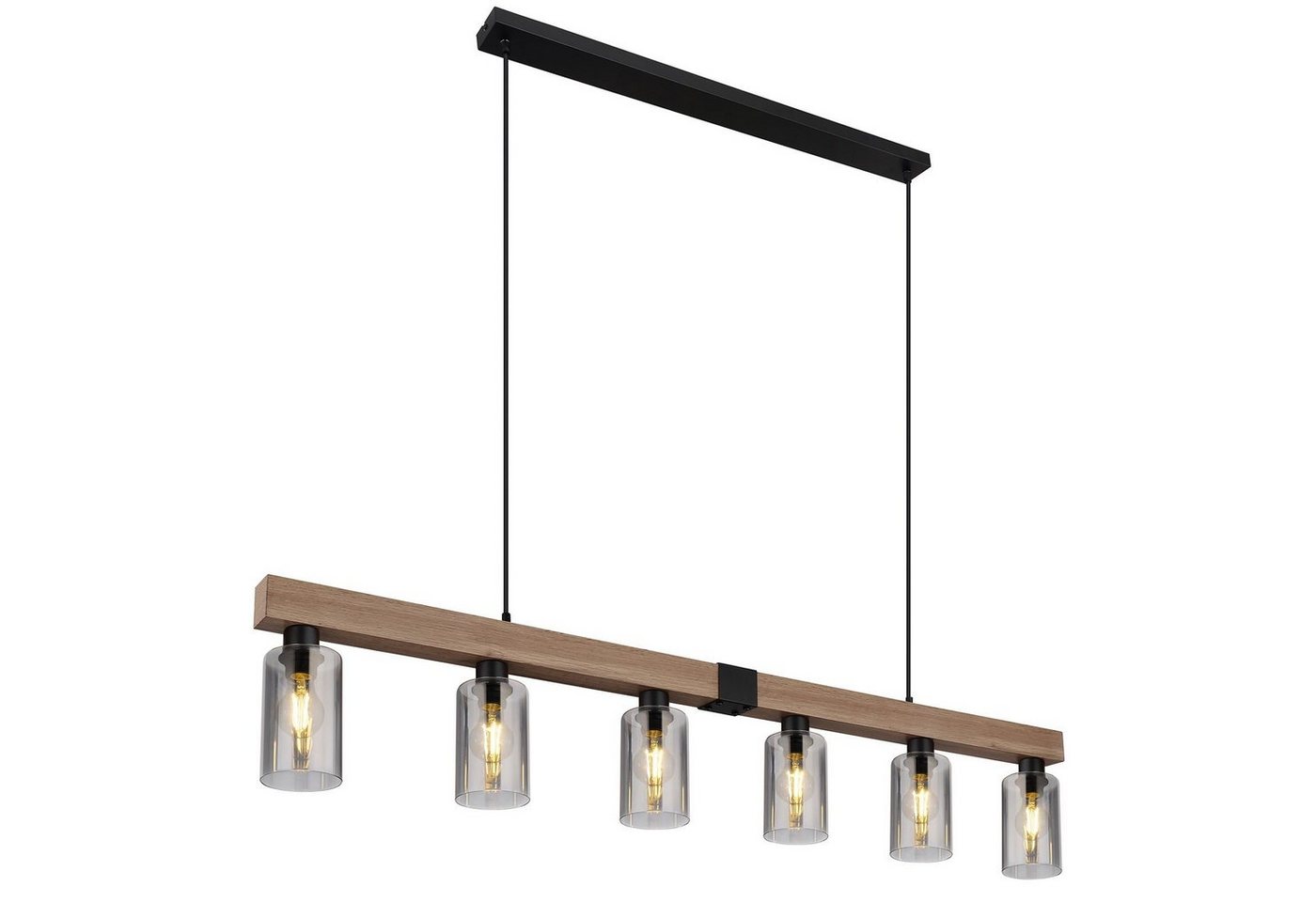 GLOBO LIGHTING Hängeleuchte Hängeleuchte Esszimmer Hängelampe Wohnzimmer Pendelleuchte Küche, 6 flammig, natur, Holz, Glas, Rauchglas, ohne Leuchtmittel, Lichtfarbe ist abhängig vom Leuchtmittel, Pendellampe GLOBO LIGHTING Hängeleuchte Hängeleuchte Esszimmer Hängelampe Wohnzimmer Pendelleuchte Küche, 6 flammig, natur, Holz, Glas, Rauchglas, ohne Leuchtmittel, Lichtfarbe ist abhängig vom Leuchtmittel, Pendellampe von GLOBO LIGHTING
