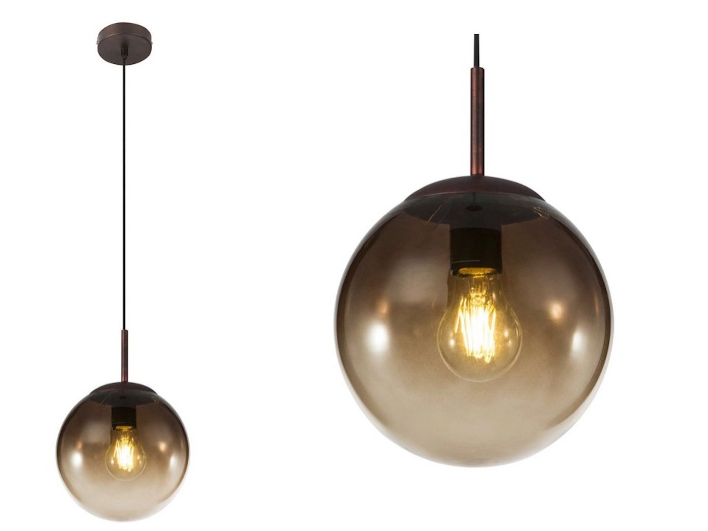 Globo Hängeleuchte Hängeleuchte Esszimmer Pendelleuchte Wohnzimmer Hängelampe Glaskugel, Glas, Kugel, Glaskugel, modern, ohne Leuchtmittel, Lichtfarbe ist abhängig vom Leuchtmittel, Pendellampe, Schlafzimmer, Küche, Flur von Globo