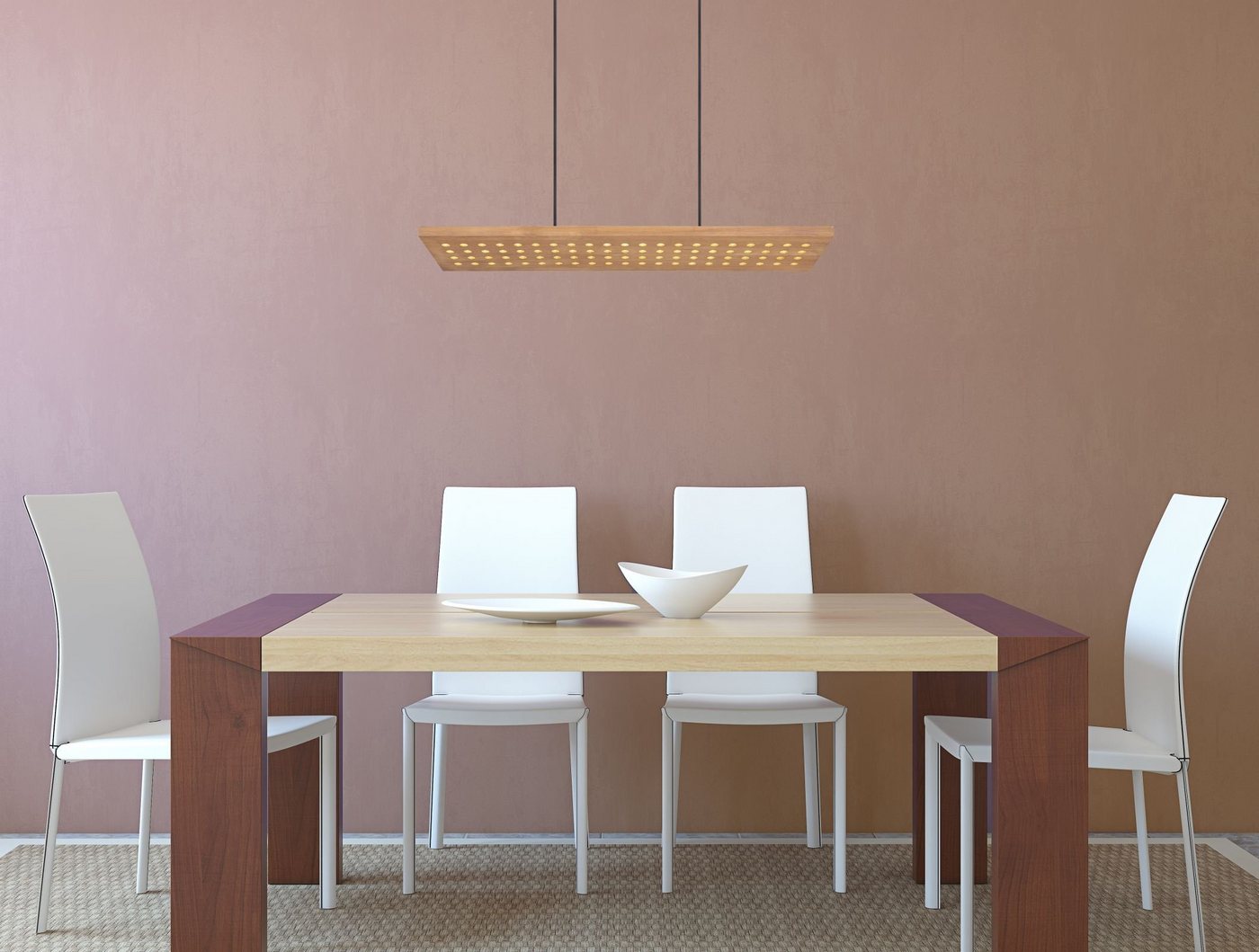GLOBO LIGHTING Hängeleuchte LED Hängelampe Hängeleuchte Wohnzimmer Esszimmer Holz braun Metall von GLOBO LIGHTING