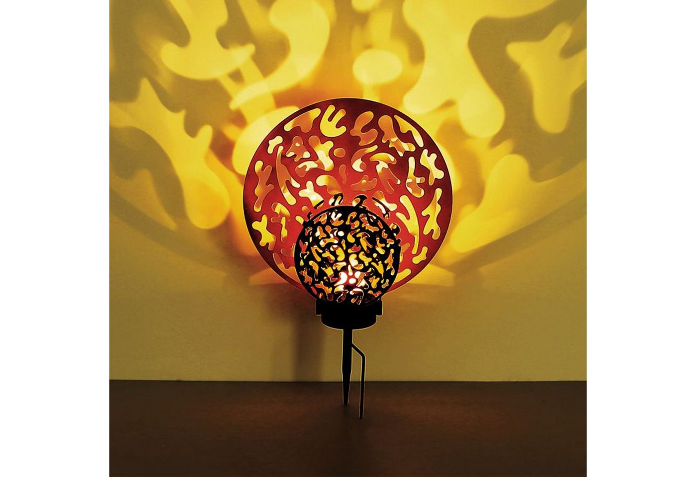 GLOBO LIGHTING LED Solarleuchte Solarleuchte Garten Kreis 30 cm Solarlampe Außen Außenleuchte Solar von GLOBO LIGHTING