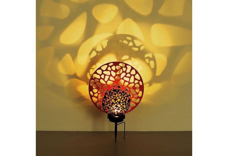 GLOBO LIGHTING LED Solarleuchte Solarleuchte Garten Kreis Muster Solarlampe Außen Außenleuchte Solar von GLOBO LIGHTING