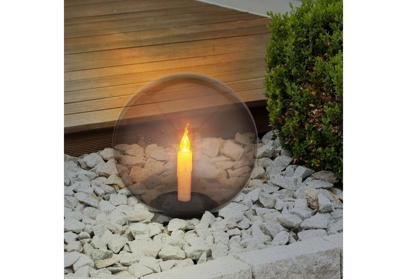Globo LED Solarleuchte Solarleuchte Garten Kugel Kerze Solarlampe Außen Außenleuchte Solar von Globo