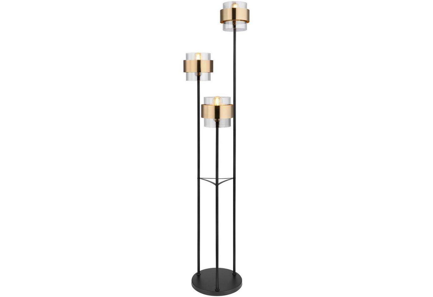 GLOBO LIGHTING Stehlampe Stehleuchte Stehlampe Wohnzimmer Metall schwarz 3 Flammig Messing, modern, Glas, Rauchglas, Schalter, ohne Leuchtmittel, Lichtfarbe ist abhängig vom Leuchtmittel, Standlampe GLOBO LIGHTING Stehlampe Stehleuchte Stehlampe Wohnzimmer Metall schwarz 3 Flammig Messing, modern, Glas, Rauchglas, Schalter, ohne Leuchtmittel, Lichtfarbe ist abhängig vom Leuchtmittel, Standlampe von GLOBO LIGHTING