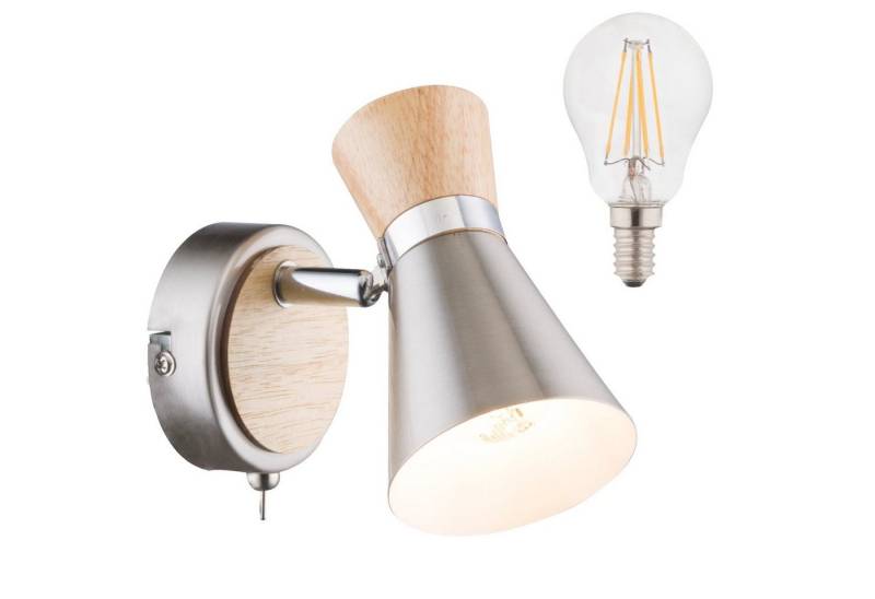 bmf-versand Wandleuchte Wandstrahler LED Wandleuchte mit Schalter Wandspot Holz Optik, Innen, Bad, LED wechselbar, Warmweiß bmf-versand Wandleuchte Wandstrahler LED Wandleuchte mit Schalter Wandspot Holz Optik, Innen, Bad, LED wechselbar, Warmweiß von bmf-versand