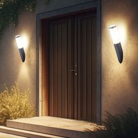 Globo Lighting - 2er Set Außen Wand Leuchte Fassaden edelstahl Fackel Garten Lampe anthrazit im Set inkl. led Leuchtmittel Globo Lighting - 2er Set Außen Wand Leuchte Fassaden edelstahl Fackel Garten Lampe anthrazit im Set inkl. led Leuchtmittel von GLOBO LIGHTING
