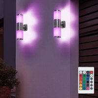 2er Set rgb led Up Down Außen Wand Leuchten dimmbar fernbedienung Edelstahl Balkon Garten Lampen 2er Set rgb led Up Down Außen Wand Leuchten dimmbar fernbedienung Edelstahl Balkon Garten Lampen von GLOBO LIGHTING