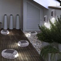 Globo Lighting - 6er Set led Solar Außen Stein Lampen Terrassen Balkon Deko Garten Weg Leuchten Globo Lighting - 6er Set led Solar Außen Stein Lampen Terrassen Balkon Deko Garten Weg Leuchten von GLOBO LIGHTING