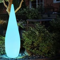 Außen Stand Steck Lampe Fernbedienung Deko Steh Leuchte Strahler Tropfen-Form dimmbar im Set inkl. rgb led Leuchtmittel von GLOBO LIGHTING