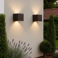 Außenleuchte Fassadenlampe Wandlampe rost Balkonleuchte Up Down Wandleuchte, LED 2x 3 Watt 2x 290Lm warmweiß, LxBxH 10x10x10 cm, 2er Set von GLOBO LIGHTING