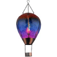Solarlampe Hängeleuchte Heißluftballon Außenlampe bunt Feuereffekt Balkonlampe, Metall Glas, 24x 0,5W warmweiß, DxH 25x58 cm von GLOBO LIGHTING