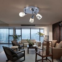 Globo Lighting - Decken Lampe Wohn Zimmer Beleuchtung Rondell Spot Leuchte Chrom Strahler beweglich von GLOBO LIGHTING