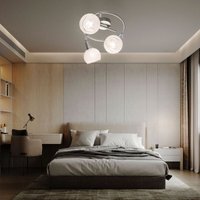 Globo Lighting - Deckenlampe led Deckenstrahler Chrom Deckenleuchte Glas Wohnzimmerlampe mit beweglichen Spots, 3x 5W 3x 400lm warmweiß, DxH 25x21 cm von GLOBO LIGHTING