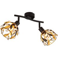 Globo Lighting - Deckenleuchte Deckenlampe Wohnzimmerlampe Gold Kristalle Spots verstellbar von GLOBO LIGHTING