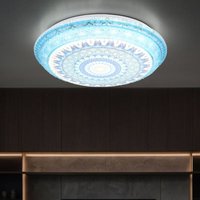 Deckenleuchte cct Deckenlampe Schlafzimmer blau, weiß led, Metall, 1x led 18W 600Lm 2700K, 4000K, 6000K, DxH 39x8,5 cm von GLOBO LIGHTING
