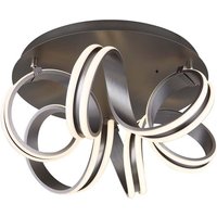 Deckenleuchte Deckenlampe dimmbar LED Fernbedienung Grau Aluminium D 54 cm von GLOBO LIGHTING