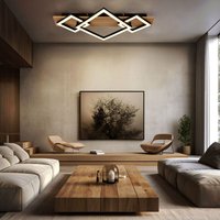 Globo Lighting - Deckenleuchte Designleuchte Wohnzimmerlampe led Holz natur schwarz opal Quadrate von GLOBO LIGHTING