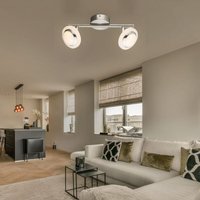 Globo Lighting - Deckenleuchte Wohnzimmer led Deckenlampe Chrom, Spots schwenkbar, 2x4W 2x 280lm warmweiß. Globo 56125-2 Globo Lighting - Deckenleuchte Wohnzimmer led Deckenlampe Chrom, Spots schwenkbar, 2x4W 2x 280lm warmweiß. Globo 56125-2 von GLOBO LIGHTING
