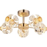 Deckenleuchte led Deckenlampe Wohnzimmerlampe Metall Gold Glaskristalle 50 cm von GLOBO LIGHTING