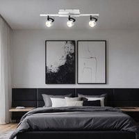 Deckenstrahler mit verstellbaren Spots LED Deckenlampe schwarz Wohnzimmerlampe Deckenleuchte 3 flammig, Aluminium gebürstet, 3x 5W 3x 330lm warmweiß, Deckenstrahler mit verstellbaren Spots LED Deckenlampe schwarz Wohnzimmerlampe Deckenleuchte 3 flammig, Aluminium gebürstet, 3x 5W 3x 330lm warmweiß, von GLOBO LIGHTING