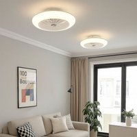 Deckenventilator LED leise Deckenleuchte Ventilator Deckenlampe Schlafzimmer, Memoryfunktion, 18 Watt LED 1400lm 3000K, DxH 30x12 cm, 2er Set von GLOBO LIGHTING