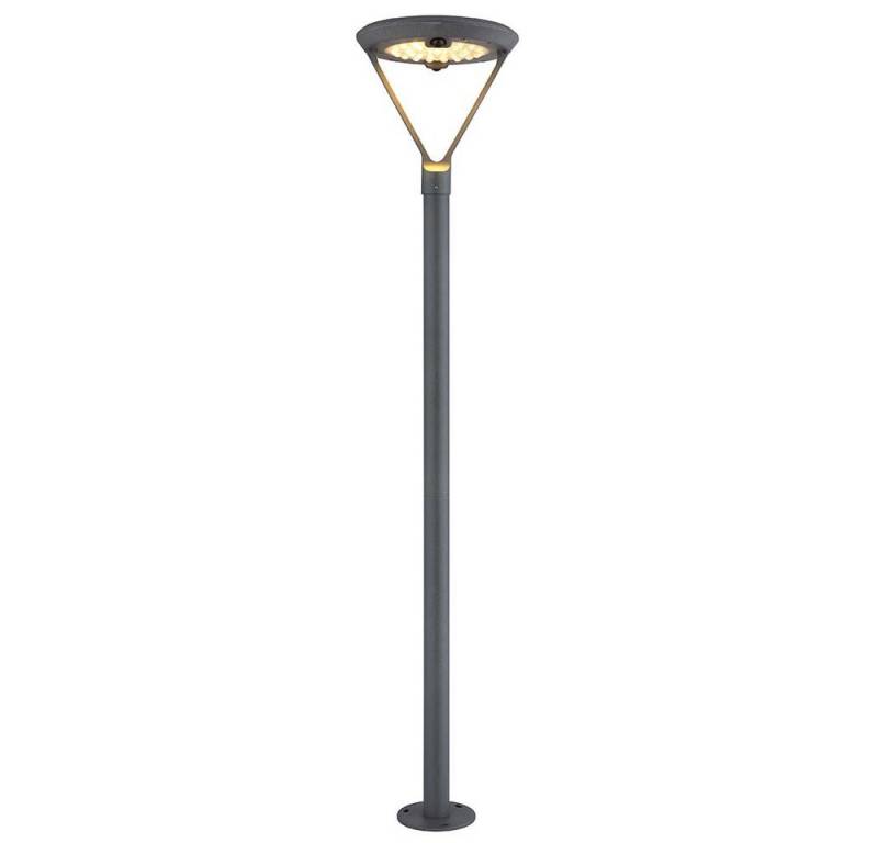 GLOBO LIGHTING Außen-Stehlampe, LED-Leuchtmittel fest verbaut, Warmweiß, Solarlampe Wegeleuchte Außenstehlampe grau Glas Alu Gartenlampe LED H von GLOBO LIGHTING