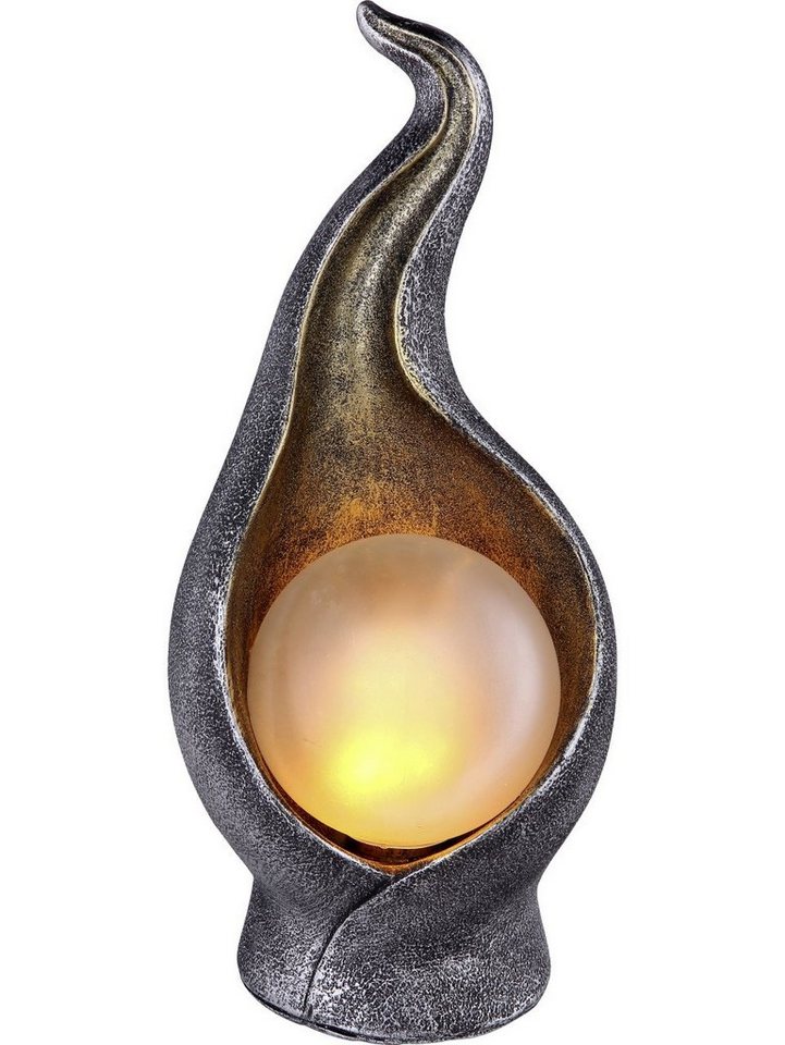 GLOBO LIGHTING Außen-Stehlampe Globo LED Solarleuchte silber gold, Inkl. Leuchtmittel, Nicht dimmbar nicht Smart Home-fähig ohne Bewegungsmelder von GLOBO LIGHTING