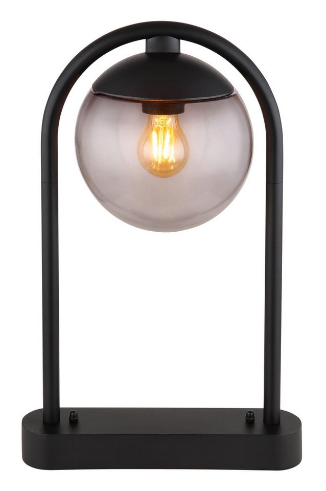 GLOBO LIGHTING Außen-Stehlampe MICHAEL, ohne Leuchtmittel, Außenlampe/schwarz/Glas rauchfarben/Richtung Lichtschein: abwärts von GLOBO LIGHTING