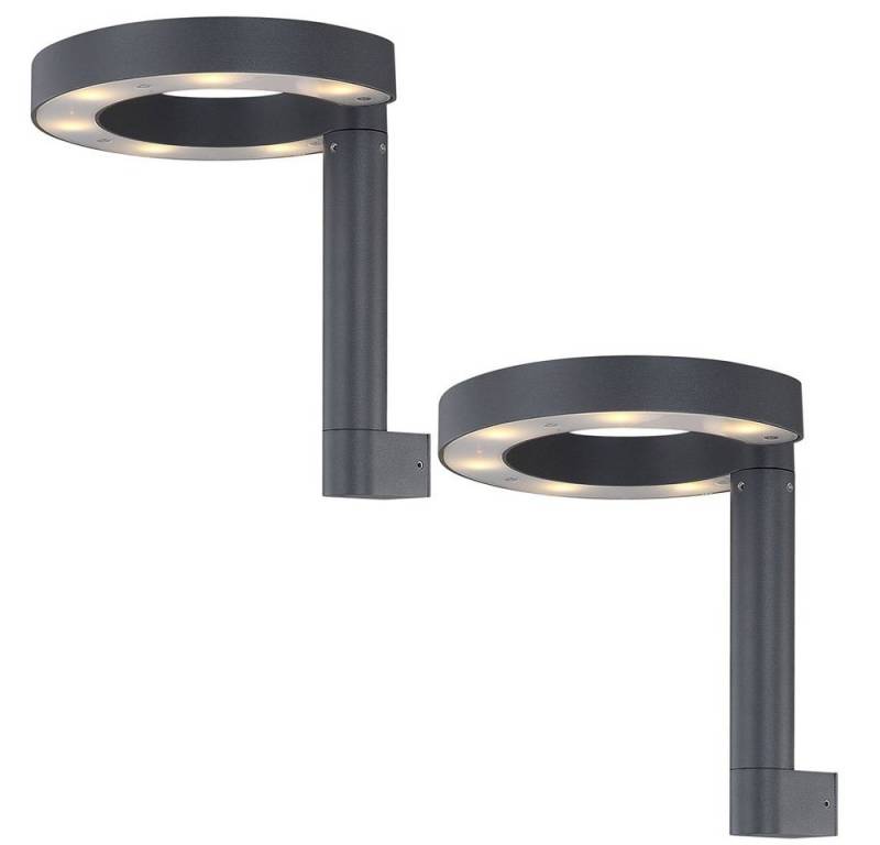 GLOBO LIGHTING LED Außen-Wandleuchte, LED-Leuchtmittel fest verbaut, Warmweiß, Wandleuchte Aussen LED Wandlampe Aluminium Kunststoff 2x von GLOBO LIGHTING