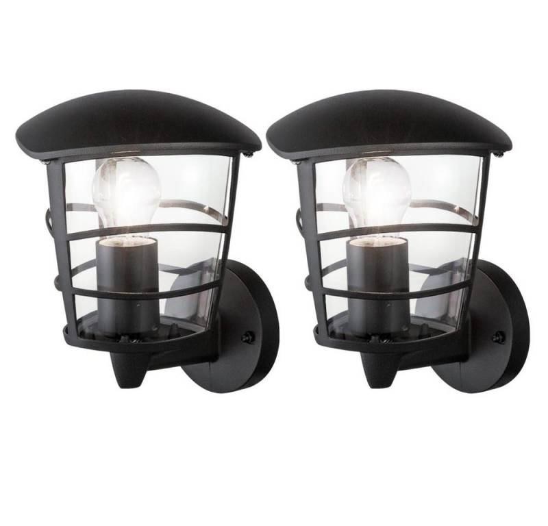GLOBO LIGHTING LED Außen-Wandleuchte, Leuchtmittel inklusive, Warmweiß, 2er Set Wand Laterne Fassaden Beleuchtung ALU Terrassen von GLOBO LIGHTING