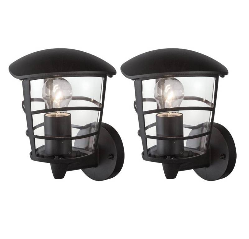GLOBO LIGHTING Außen-Wandleuchte, Leuchtmittel nicht inklusive, 2er Set ALU Wand Lampen Garten Laternen Außen Beleuchtung von GLOBO LIGHTING